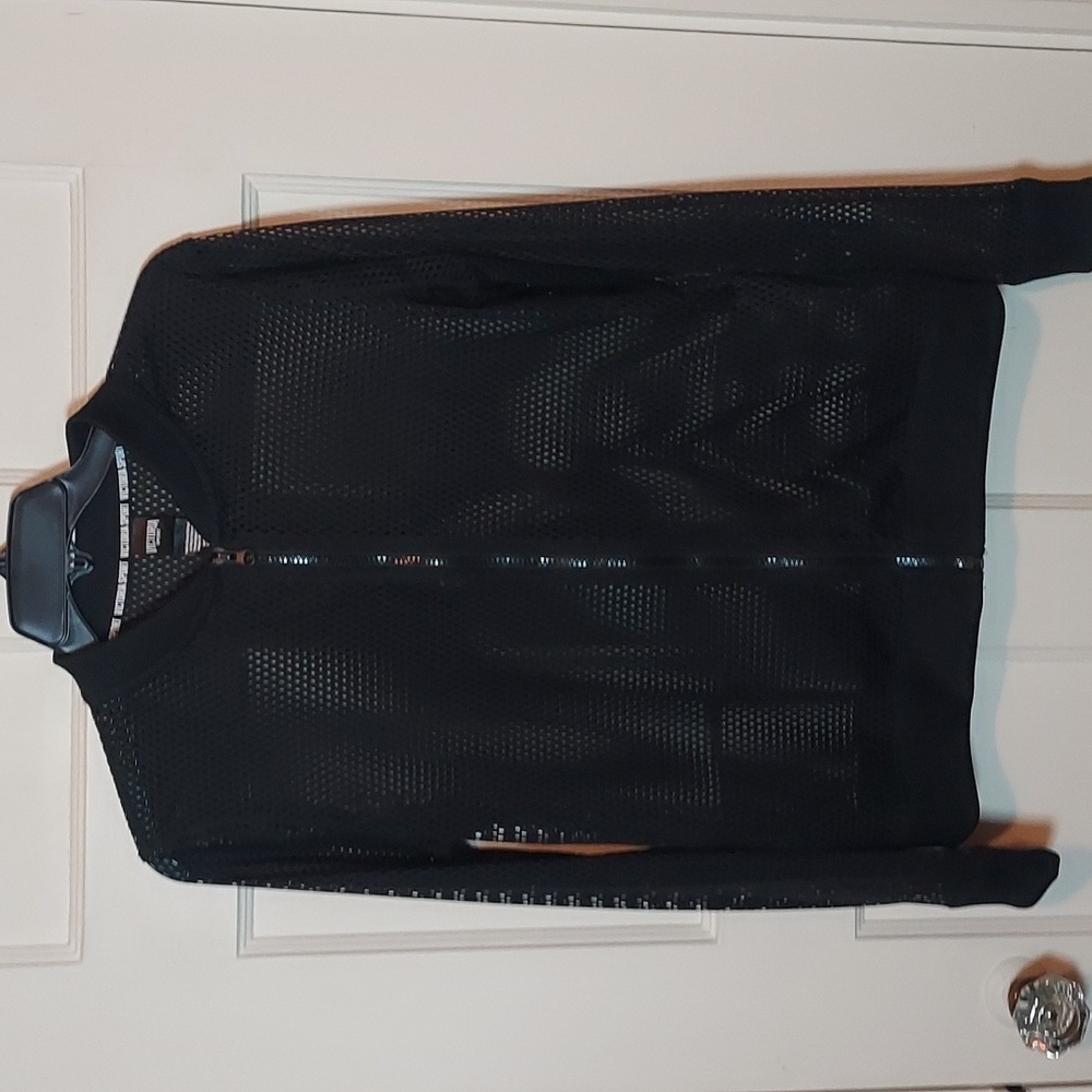 Victoria's Secret Sport Black Mesh Bomber Jacket Small